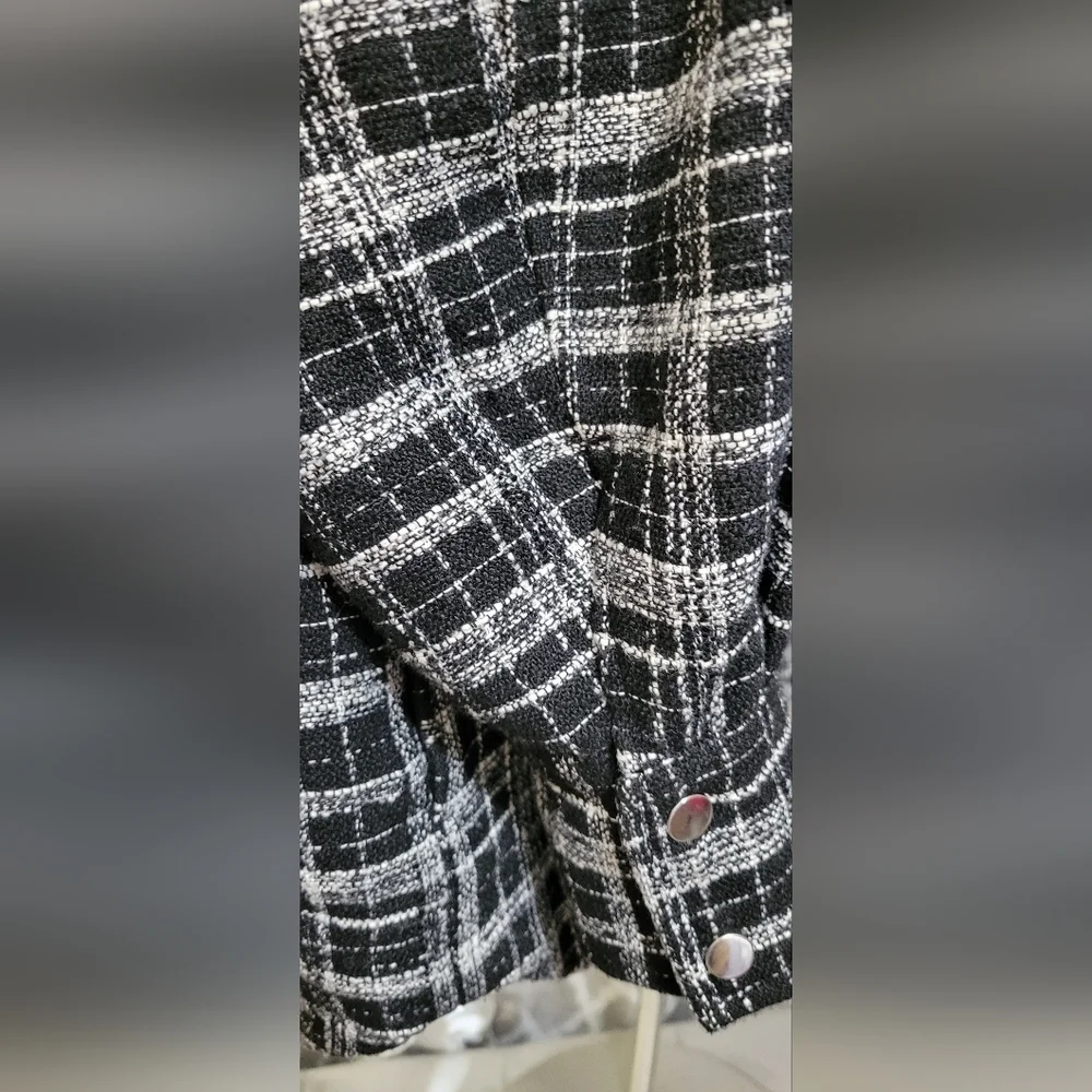 H&M | Black Checked Jacquard Weave Jacket - Picture 11 of 14